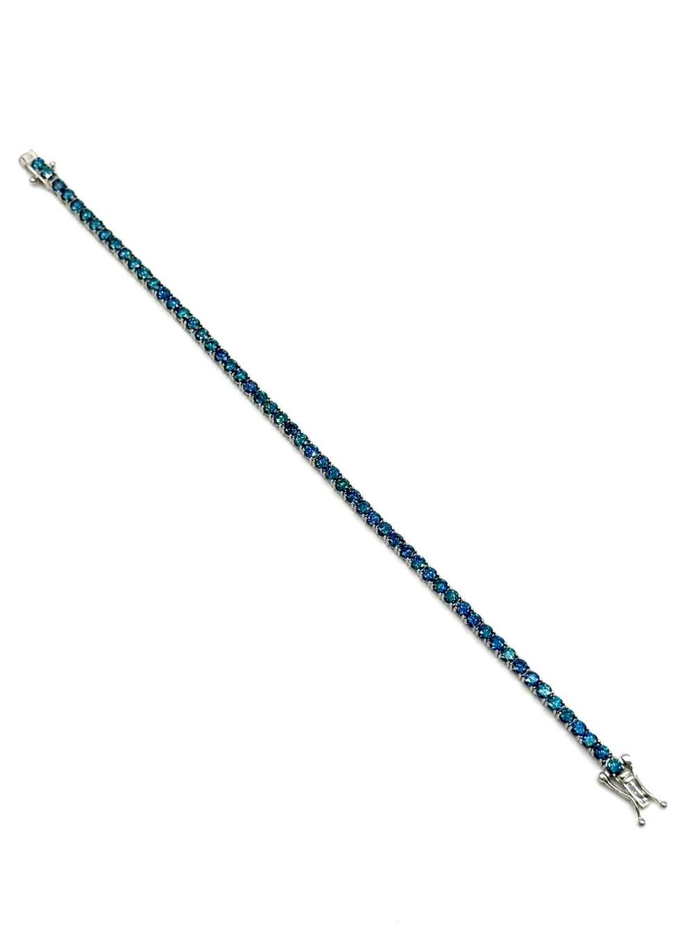 925 Silver, 5.6CTW Royal Blue Moissanite Tennis Bracelet